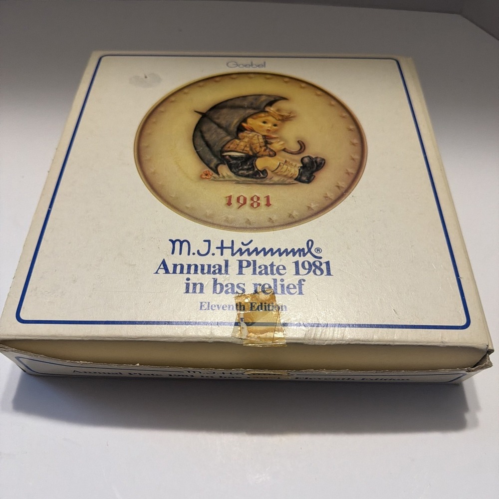 Goebel Hummel 1981 Annual Plate 11th Edition Umbrella Boy Hum 274 West Germany